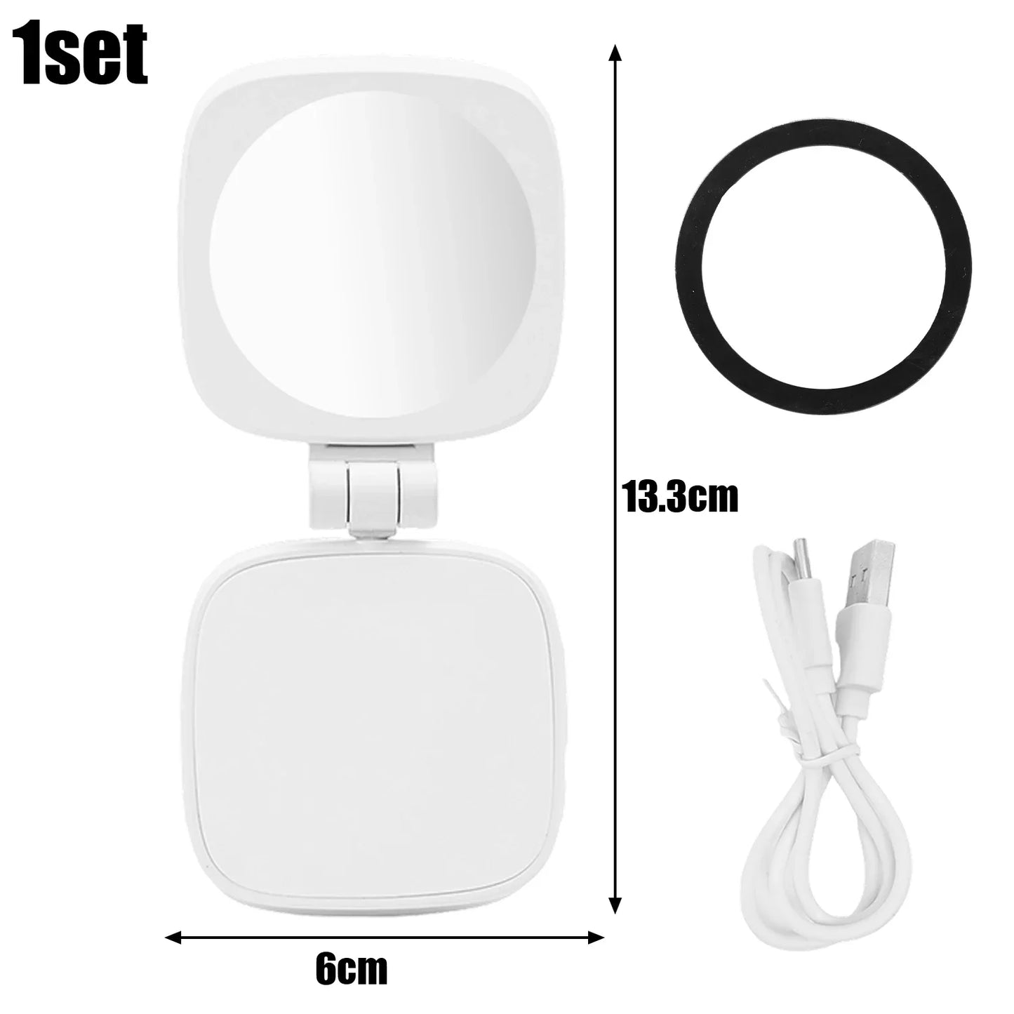 Magnetic Selfie Ring Light with Mirror