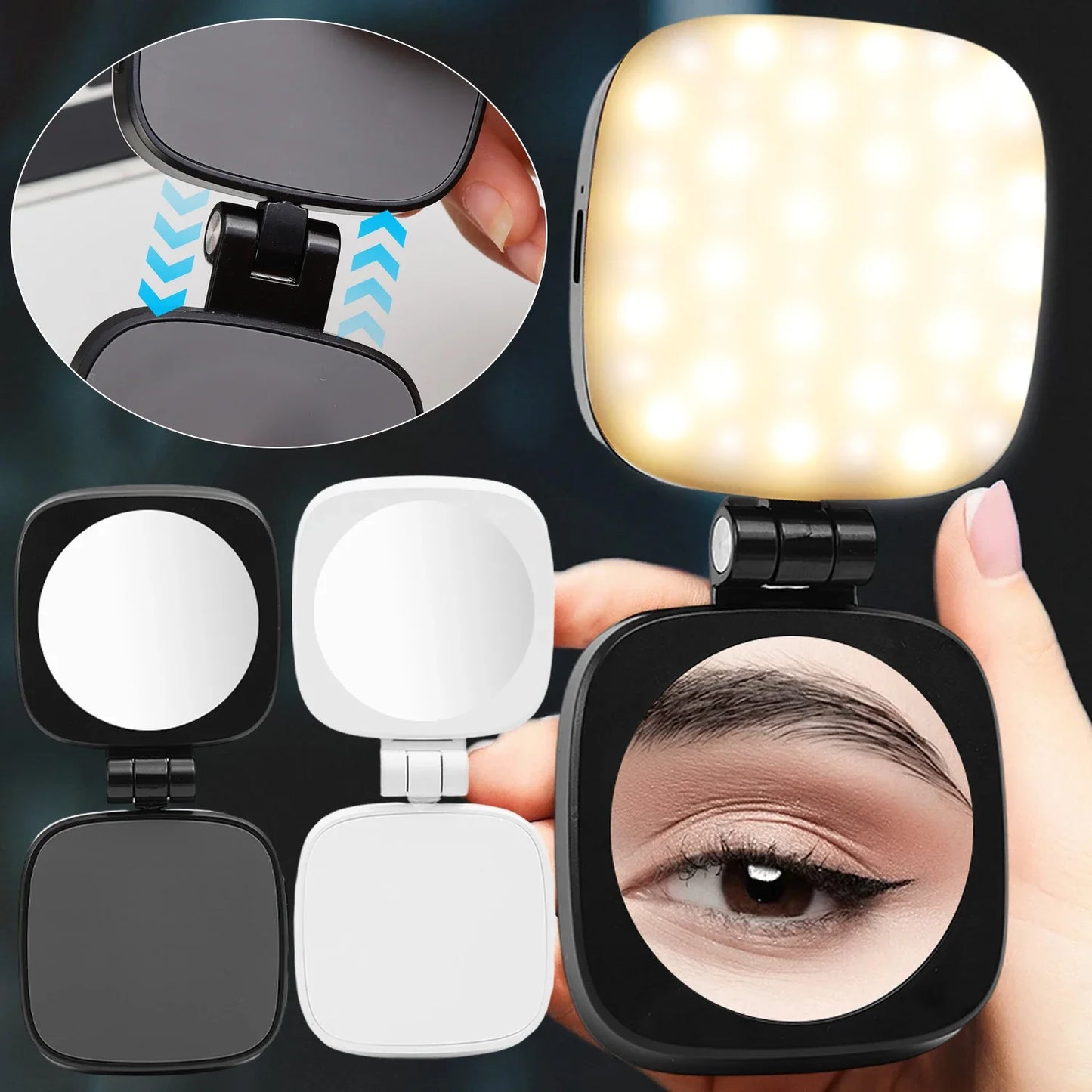 Magnetic Selfie Ring Light with Mirror